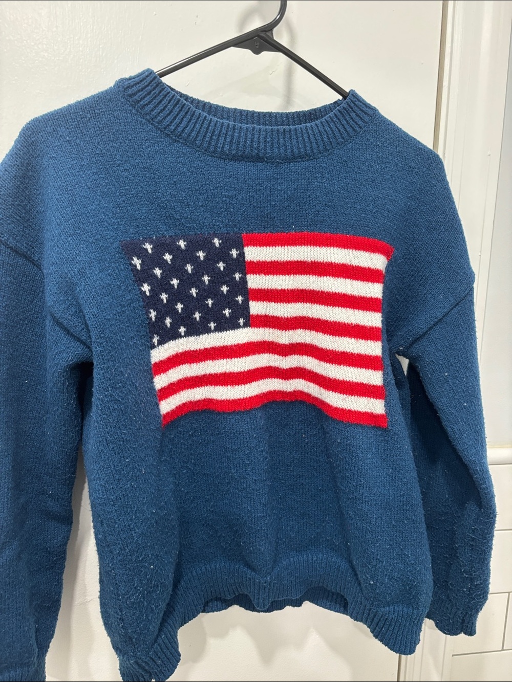 Blue Women's Flag Knit Sweater
